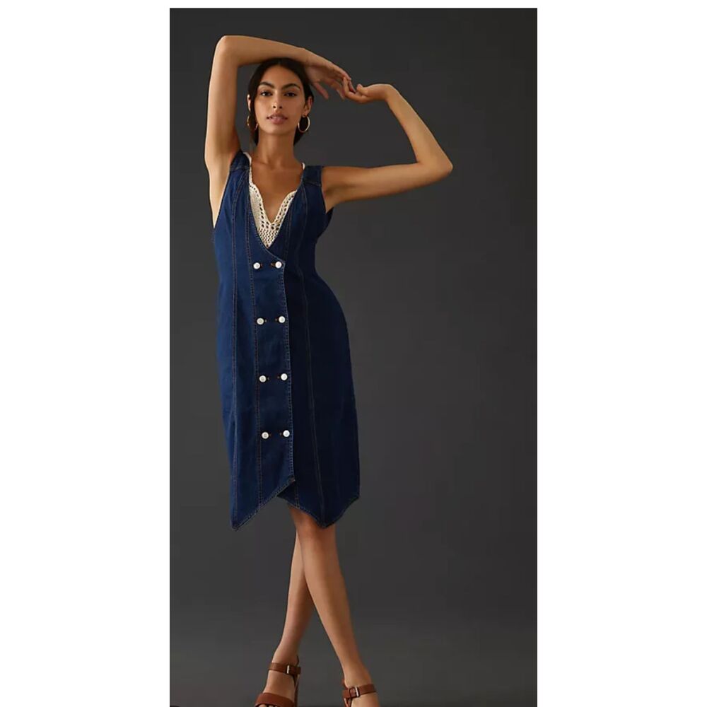 Anthropologie Pilcro Denim Vest Midi Dress Size 6